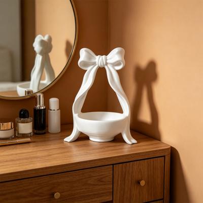 3D-gedruckter Schleifen Schmuckorganizer Ständer Schleifenknoten Schmuckhalter für Halsketten Armbänder Ohrringe Ringe Dekorative Schminktisch Aufbewahrungsschale für