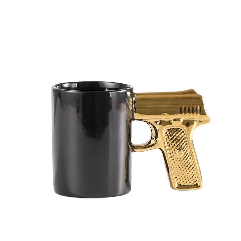 Fun 3D Ceramic Coffee Cup with Personalized Gun Handle,high Temperature Resistance,used To Milk,juice,beer Cup,the Best Gift