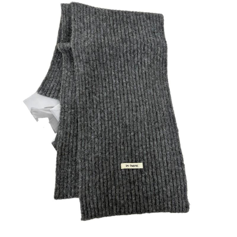 Soft Wool Blend Knit Scarf Women Winter Warm Cozy Lightweight Neutral Tone Korean Style Neck Wrap