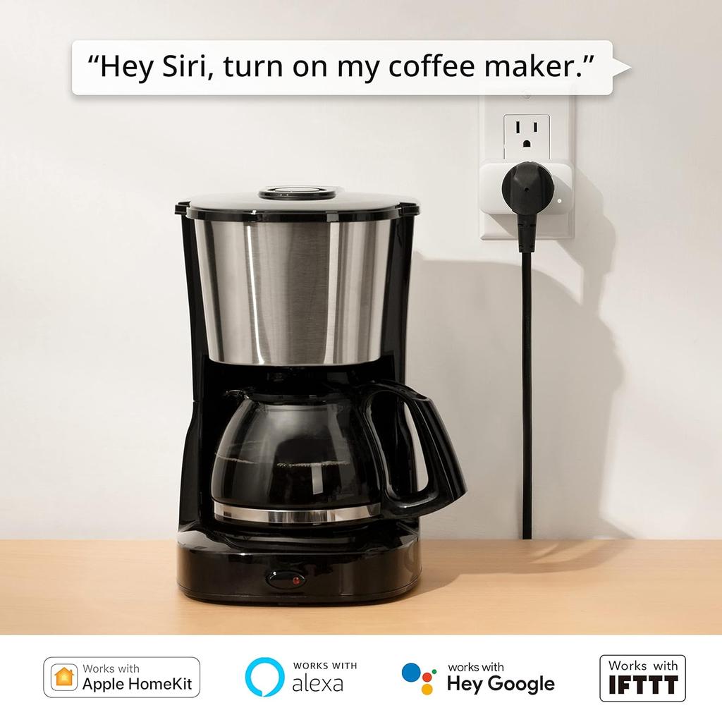 SwitchBot HomeKit Smart Plug Mini 15A, Energy Monitor, WiFi(2.4G Only) Outlet Works with Apple HomeKit, Alexa, Google Home, App Remote Control &