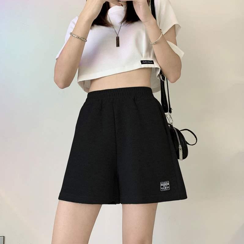 

Спортивні шорти Waffle: Жіночі літні шорти вільного крою з високою талією та широкими штанинами в корейському стилі для дому та активного відпочинку 2023 року 2XL