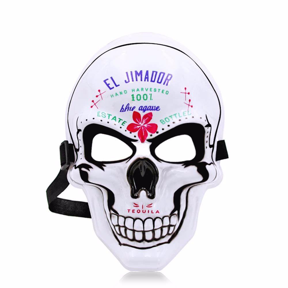 EL Spezielle Kopfbedeckung Maske Totenkopf Geist Party Requisiten Horror Maske Party Maske Requisiten Cosplay Maske