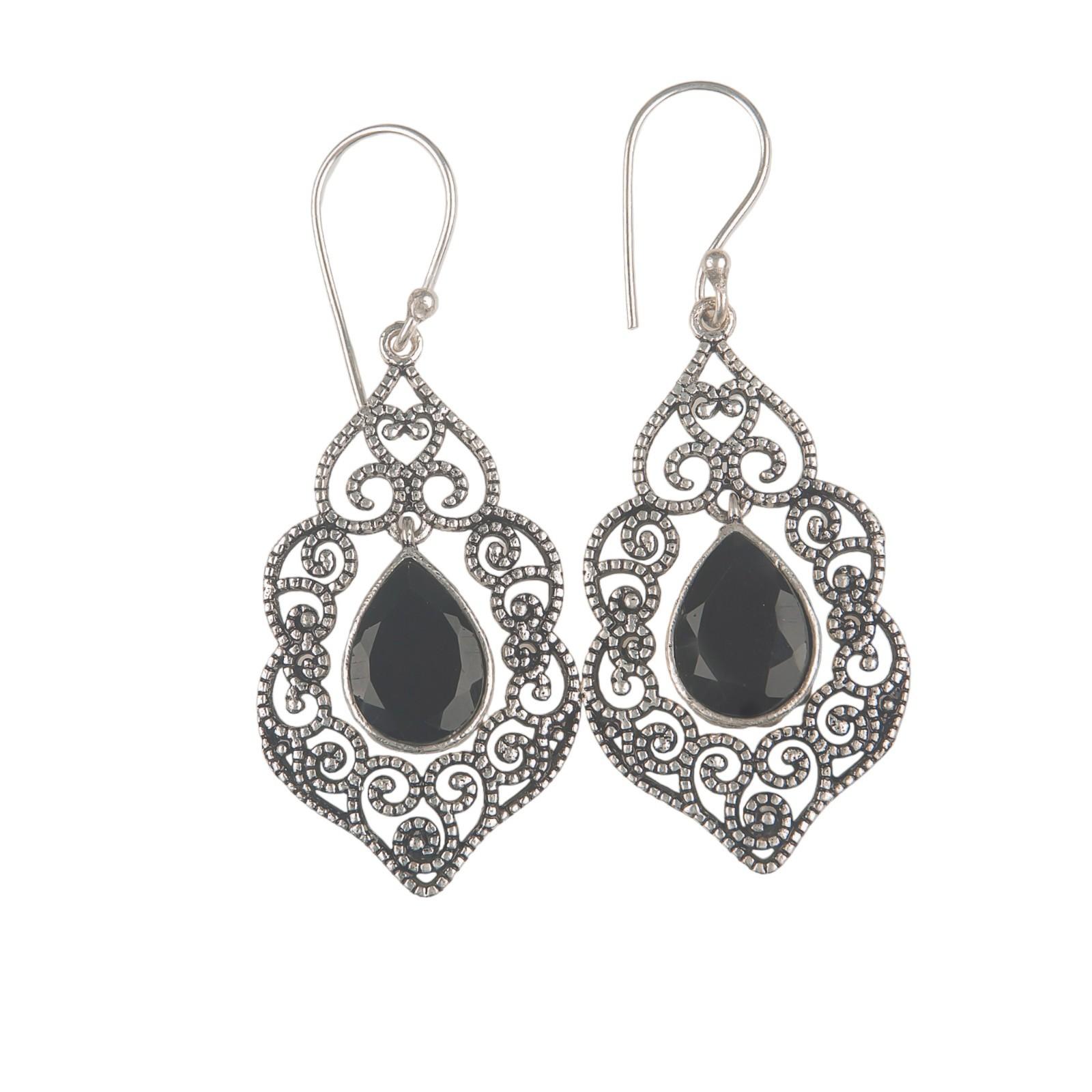 

Black Onyx Gemstone 925 Sterling Silver Jewelry Earrings 2.33 For All occasion CE-10-13