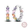 New 925 Sterling Silver Hope Rainbow Flower Earrings For Women Sparkling Colored Zircon Star Koi Earrings Fashion Party Jewelry