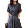 Casual Fashion Workwear Dress With Knitted Fabric And Button Detail For Travel And Leisure