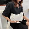 Corduroy Purse Women Shoulder Bag Stylish Top Handle Crescent Retro Style Handbag Simple Armpit for Shopping Commuting Dating