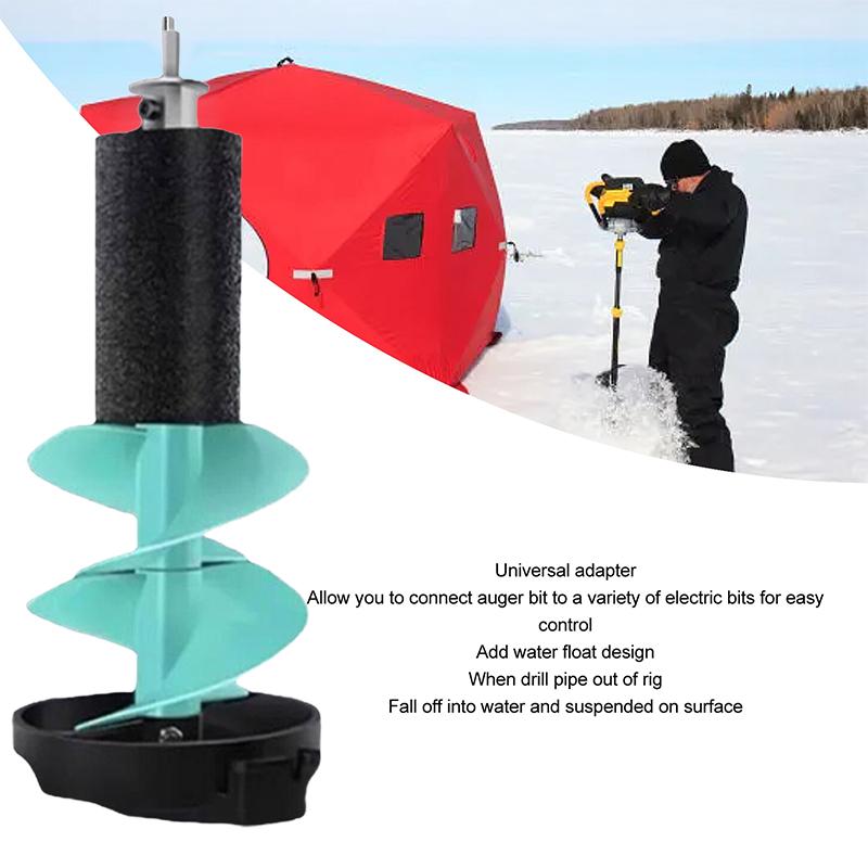 49cm Elektrischer Eisbohrer Eisbohrer zum Angeln Elektrisch Nylon Kabellos Mit Positionierungsbohrer Nylon Schwimmendes Eisbohrerset