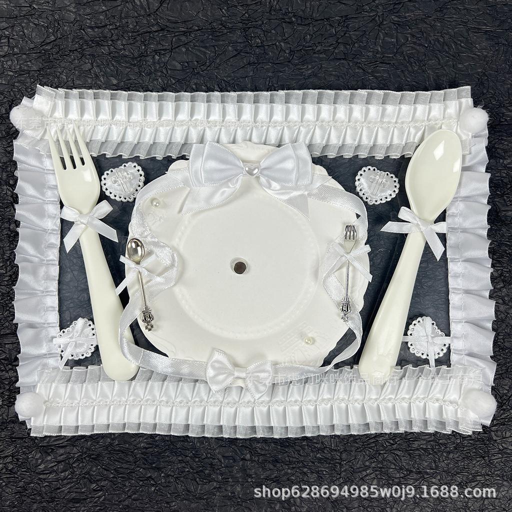 Dinner Plate Finished Pain Board Pain Bandaging Board White Gu Mei Self-push Cake Bar Knife and Fork Pain Board Photo Props