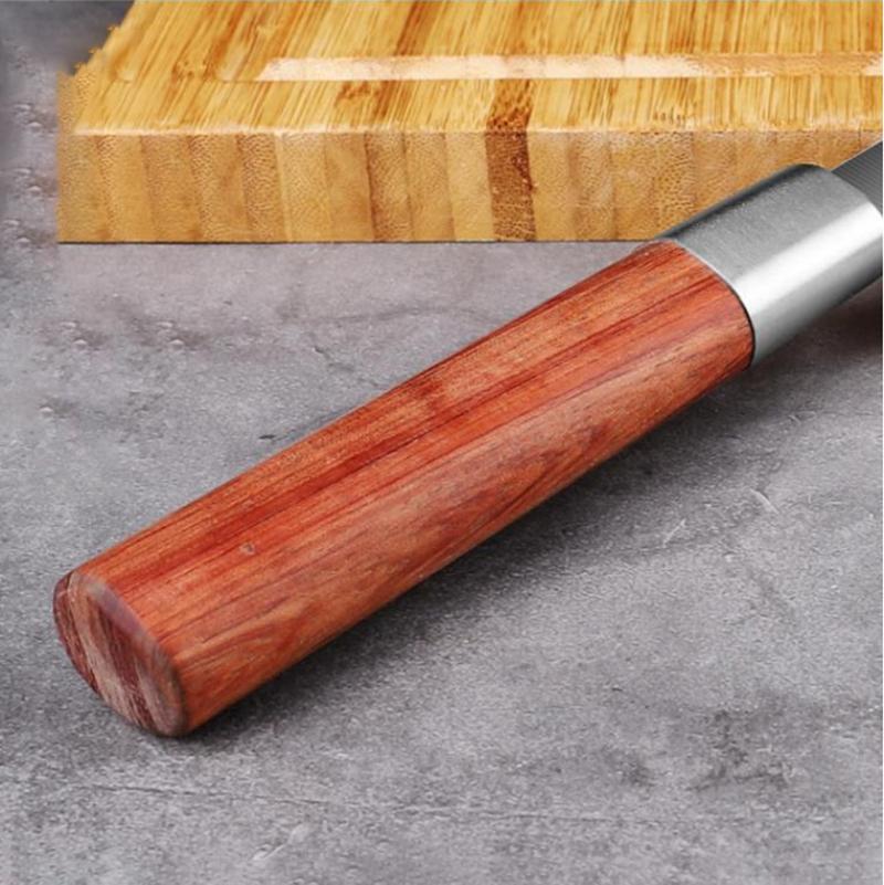 Deba Knife Single-edged Blade 5Cr15MoV Stainless Steel Rosewood Handle Slicing Sushi Cleaver Sashimi Meat Chopper Kitchen Knife