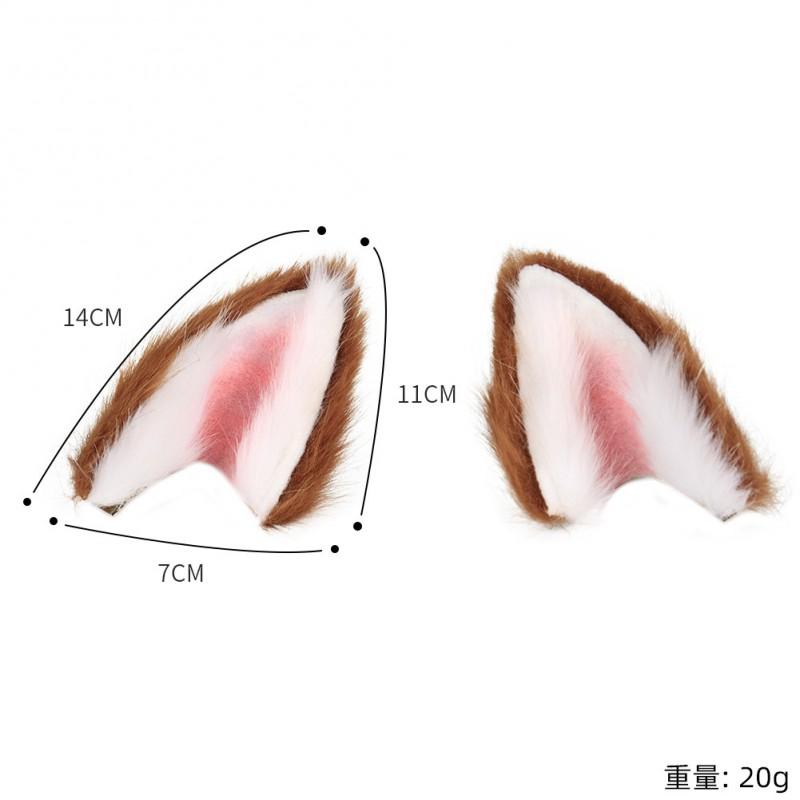 Handmade Fox Ear Hair Clip Cosplay Accessory Anime Convention Costume Unisex Headwear