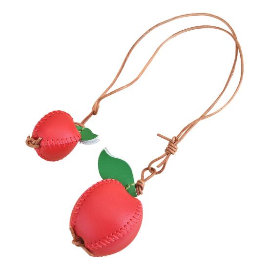 

Bag Pendant Hand-Sewn Imitation Leather Fruit Shape Keychain Multi-Purpose Yellow Green Summer Decoration Apple