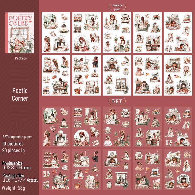 Ketchup Girl Poetic Life Sticker Book: 6 Styles, 20 Sheets of Girl-Themed Stickers