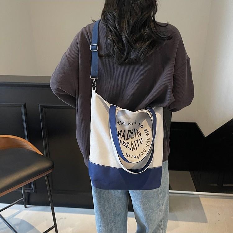 New canvas women's bag large capacity women's shoulder oblique span bag handbag fashionable versatile casual tote bag