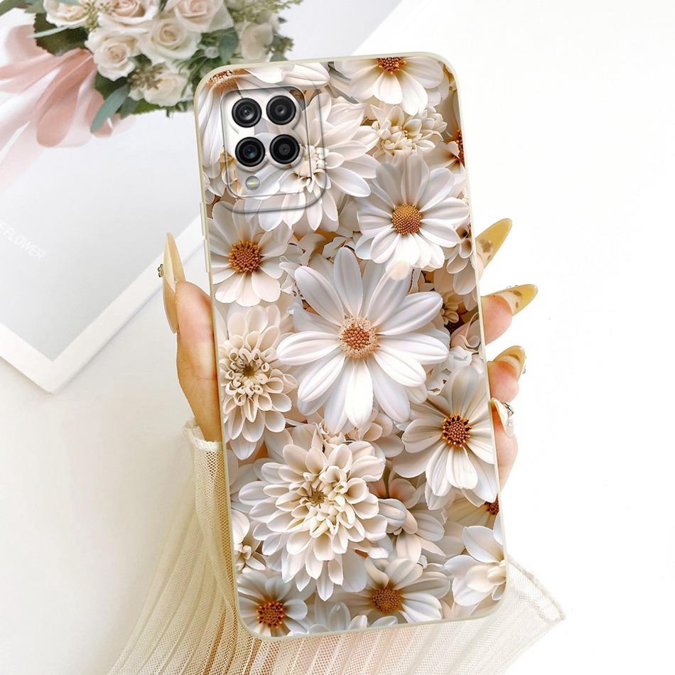 For Samsung Galaxy A12 M12 SM-A125F A127F Cute Cat Flower Butterfly Cartoon Phone Case Shockproof Soft Silicone Cases