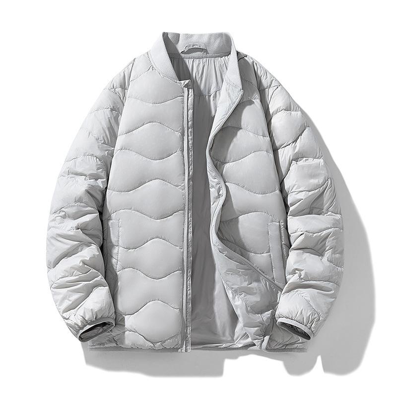 

% Мужская легкая пуховая куртка из утиного пуха зимняя уличная легкая теплая куртка новая модная повседневная даже 3XL серый