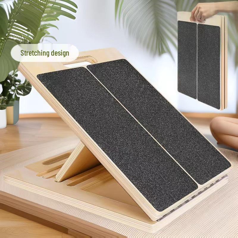 Adjustable Wooden Calf Stretcher Incline Board for Stretching & Rehabilitation 40x30x1.8 cm