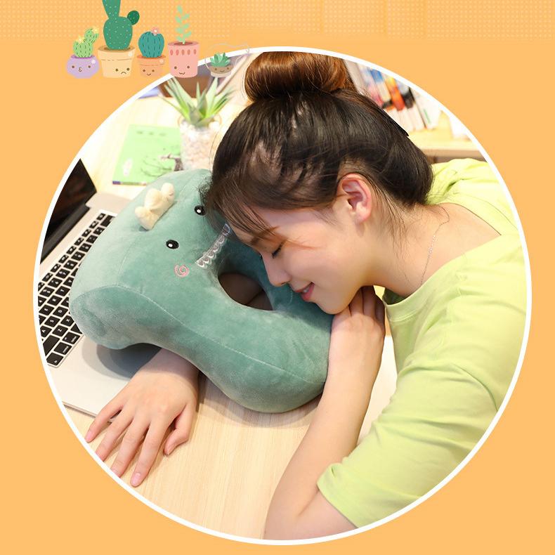 Cute Cartoon Hollow Nap Pillow, Office Desk Pillow for Students & Workers