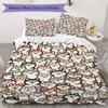 Cute animals Pattern Bedding uilt Set uilt Cover Pillowcase Home Decoration Birthday Gift (1 * duvet cover + 2 * pillowcase  without core)