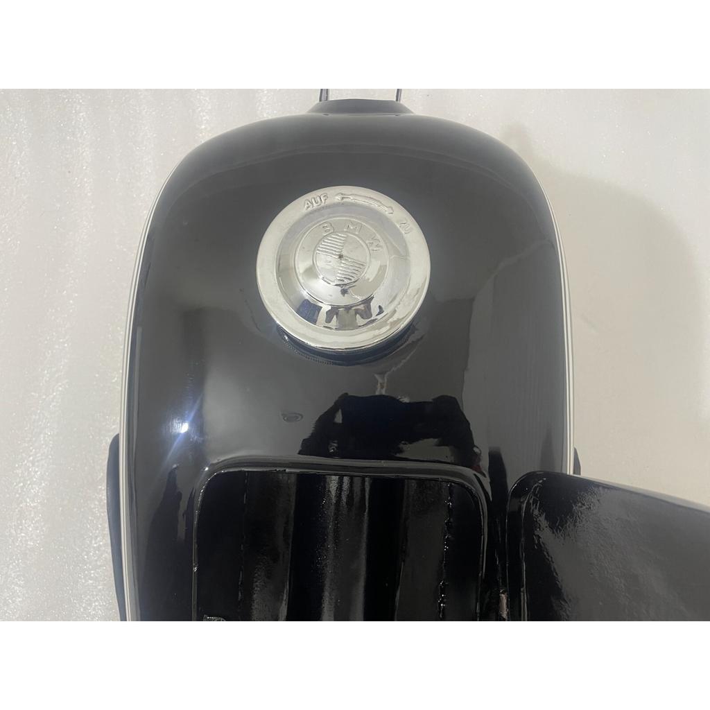 BMW R71 Black Painted Aluminium Petrol Tank With Knee Pad Plates & Cap |Fit For