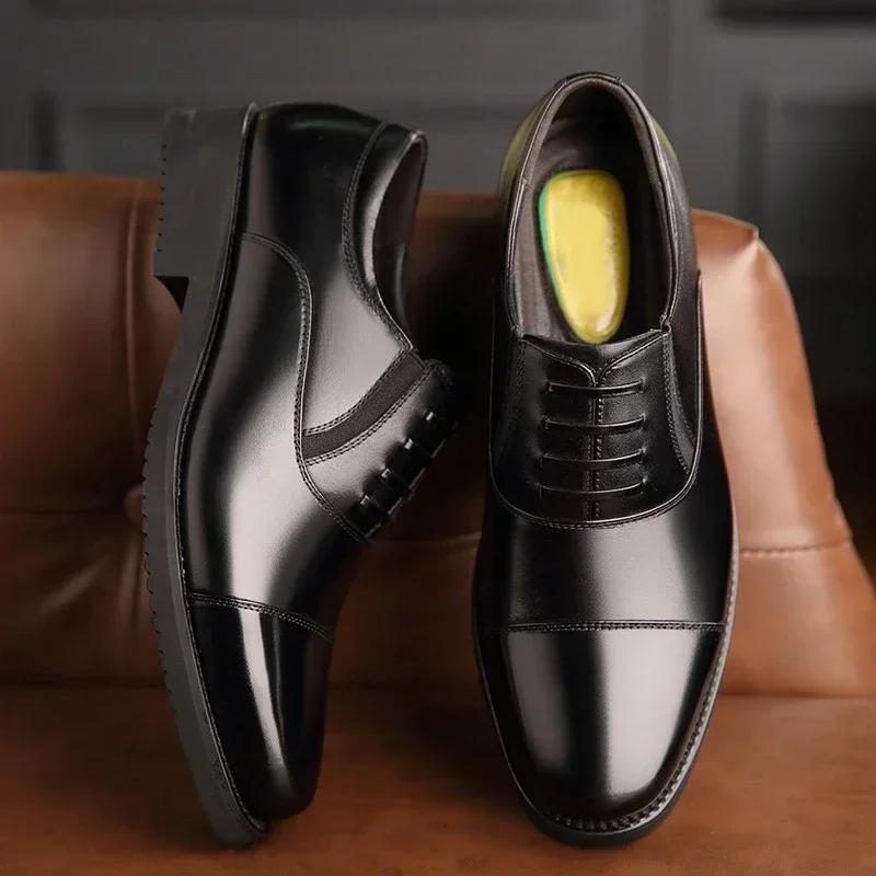 2024 Man Split Leather Shoes Rubber Sole Size 48 Man Business Office Male Dress Lether Shoes