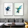 Colorful Abstract Hummingbird Picking Nectar Wall Art Canvas Painting Watercolor Prints Home Decor Pictures Living Room No Frame