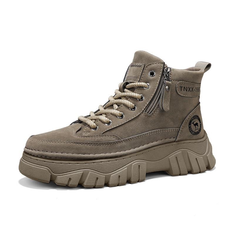 

Высокие повседневные короткие ботинки в британском стиле ретро мужские ботинки на толстой подошве локомотивные рабочие осенне-зимний тренд большие желтые ботинки ботинки Мартин мужские 39