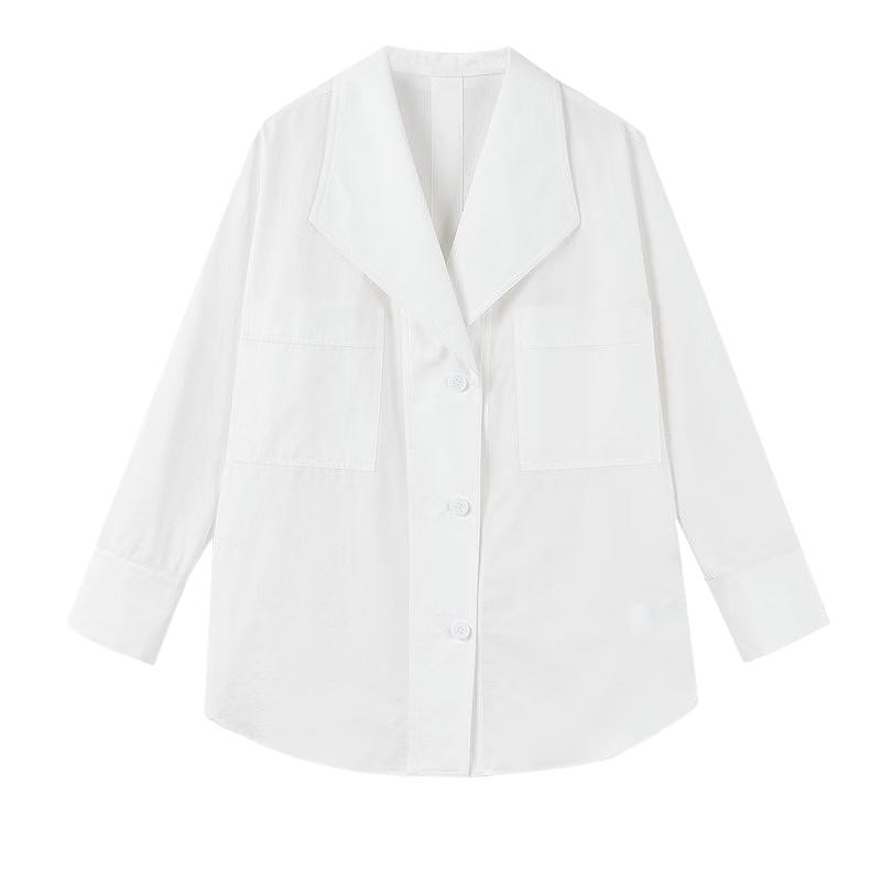 Qiushui Yiren Women s 2026 Spring Casual Lapel Shirt L