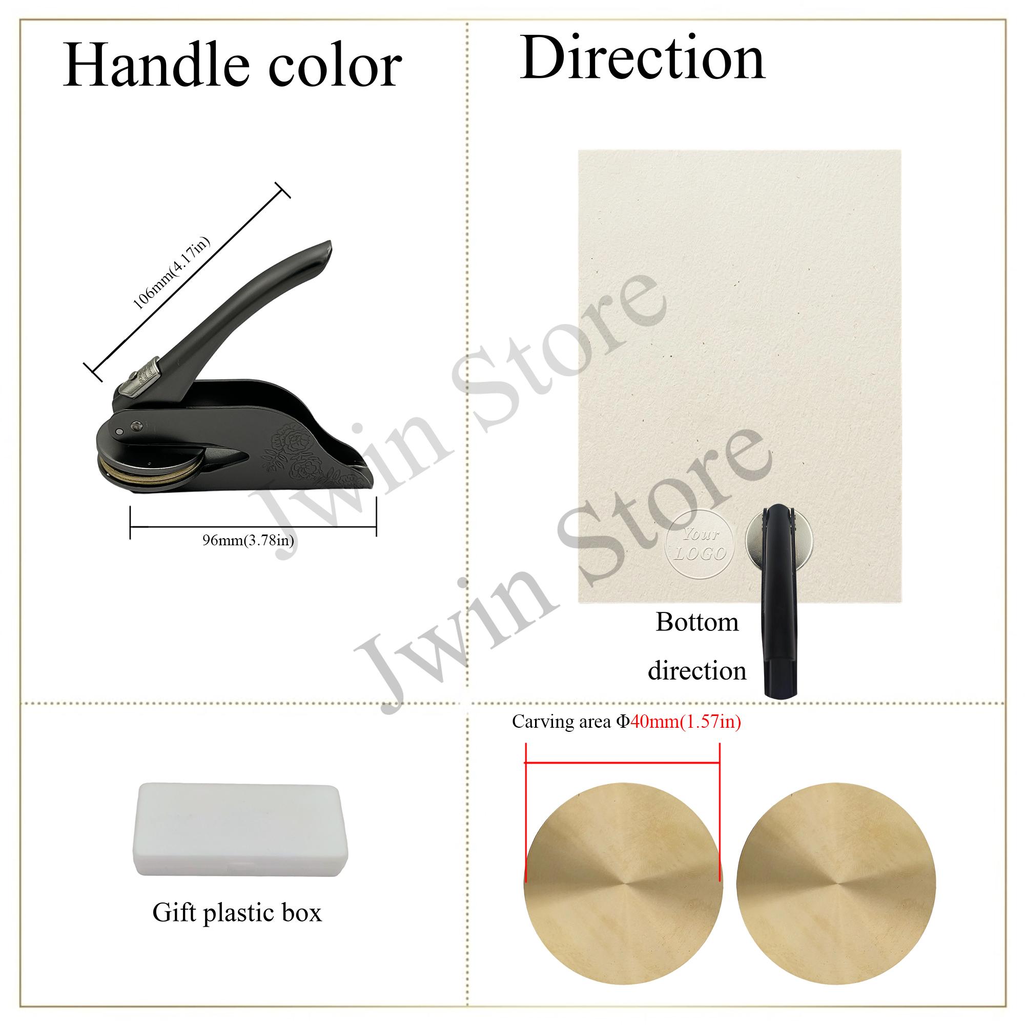 40 мм Индивидуальный штамп с тиснением для свадебного приглашения Профессиональная печать DIY-поделки с вашим логотипом Bottom direction чёрный