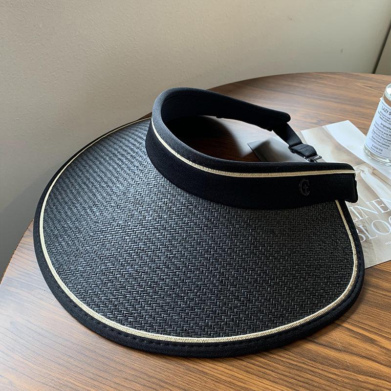 Empty Top Hat Sunscreen Hat Women'S Spring Summer Travel Simple Sun Hat Big Brim Full Face Visor Cycling Hat