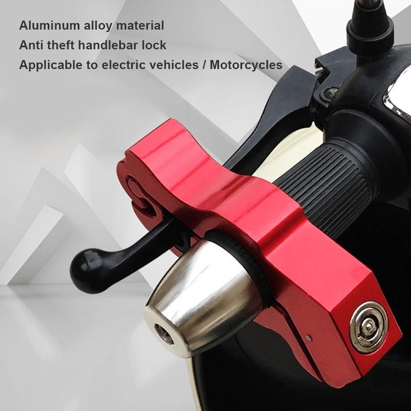 1Pc Solid Aluminum Alloy Motorcycle Handlebar Lock Anti-theft Brake Security Bicycle Pull Rod Steal Proof Long Lasting