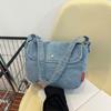 Y2K Vintage Handbag Street Style Solid Crossbody Bag Fashionable Denim Canvas Bag  Students