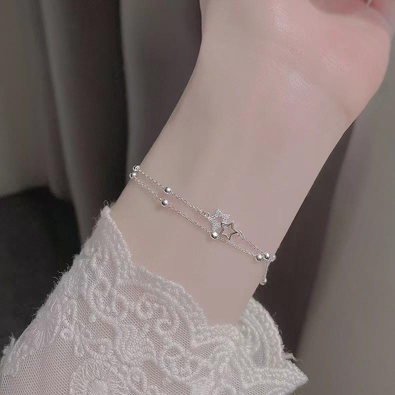 Starry Sky Story Double-layer Star Bracelet for Women's Niche Exquisite Fashion Versatile Bead Bracelet Gift for Women