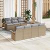 8-Piece Garden Canapés with Beige Cushions Poly Rattan, 2-Seater Garden Sofa with Storage and Beige Cushions 3353939