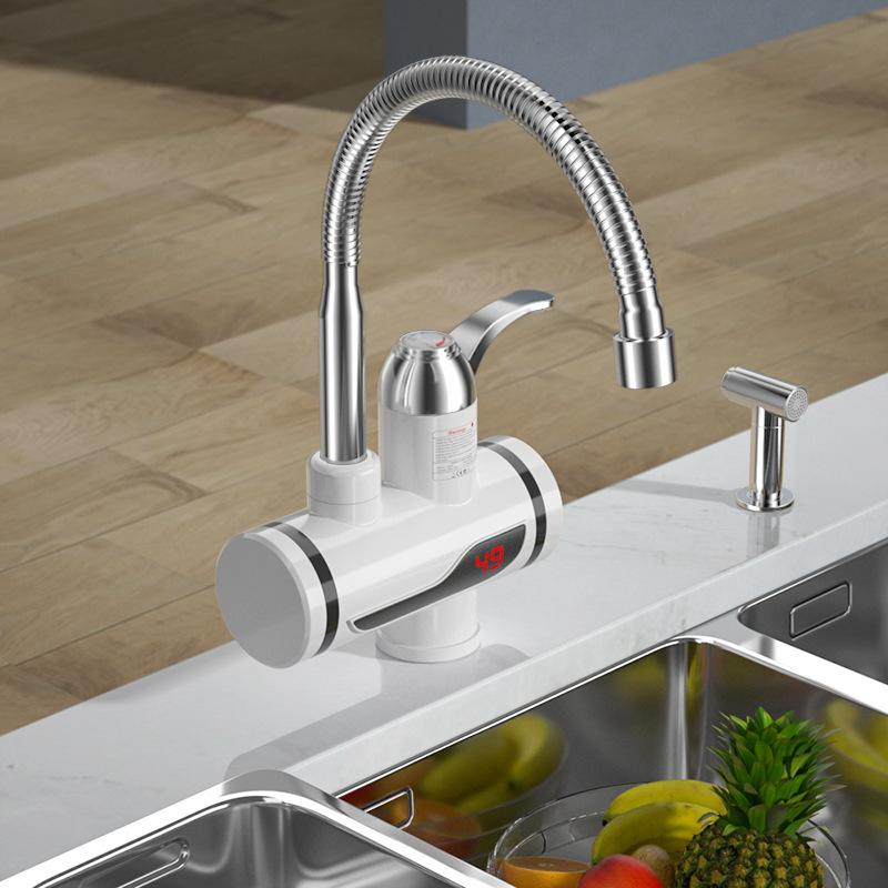Home Instant Electric Hot Water Faucet - 3-Second Rapid Heating Tap for Kitchen Sink with Adjustable Temperature Control