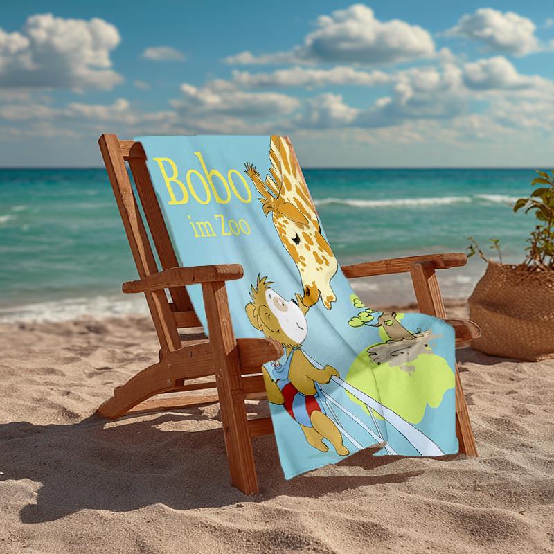 Ultra-Soft Beach Towel with Bobo Theme,Ideal for Pool - Camping, Diving - Perfect Travel Essential, Vibrant Beach Towel.
