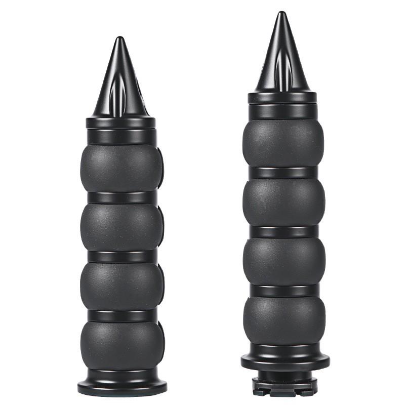 Aluminum CNC Motorcycle Handlebar Grips Harley 25mm Flat Tapered Types Anti-Slip Throttle Assist Grip Cover
