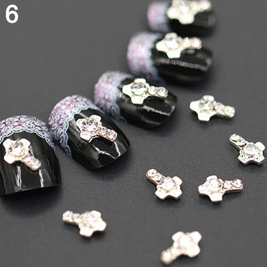 10Pcs 3D Alloy Manicure Glitters Rhinestone DIY Decorations Nail Art Tips Stickers
