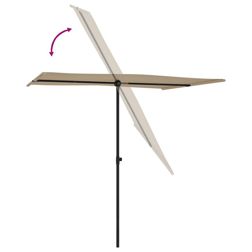 Rectangular Garden Umbrella with Aluminum Pole 2 x 1.5 m Taupe