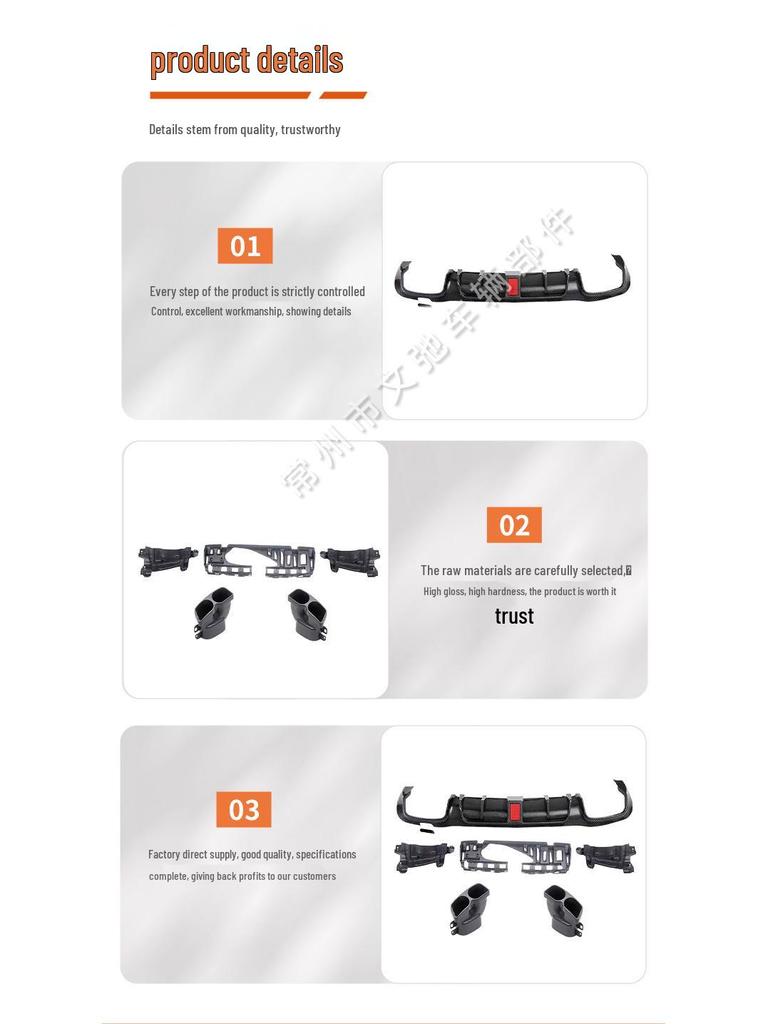 Brabus Sport Rear Lip & Tailpipe Diffuser Kit for 2017+ Mercedes E-Class W213 Sedan