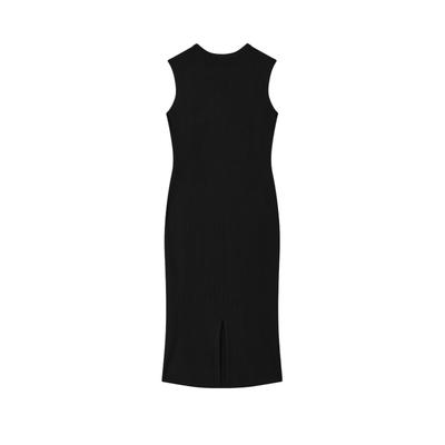 Modern Heritage Fashion Casual Simple Solid Color Sleeveless Dress Women Dresses Black F51W528302F-BK