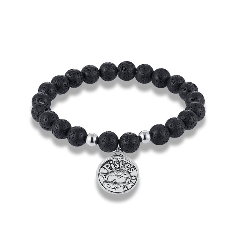 Jewelry Bracelet 12 Constellations With Volcanic Stone Couple Bracelet