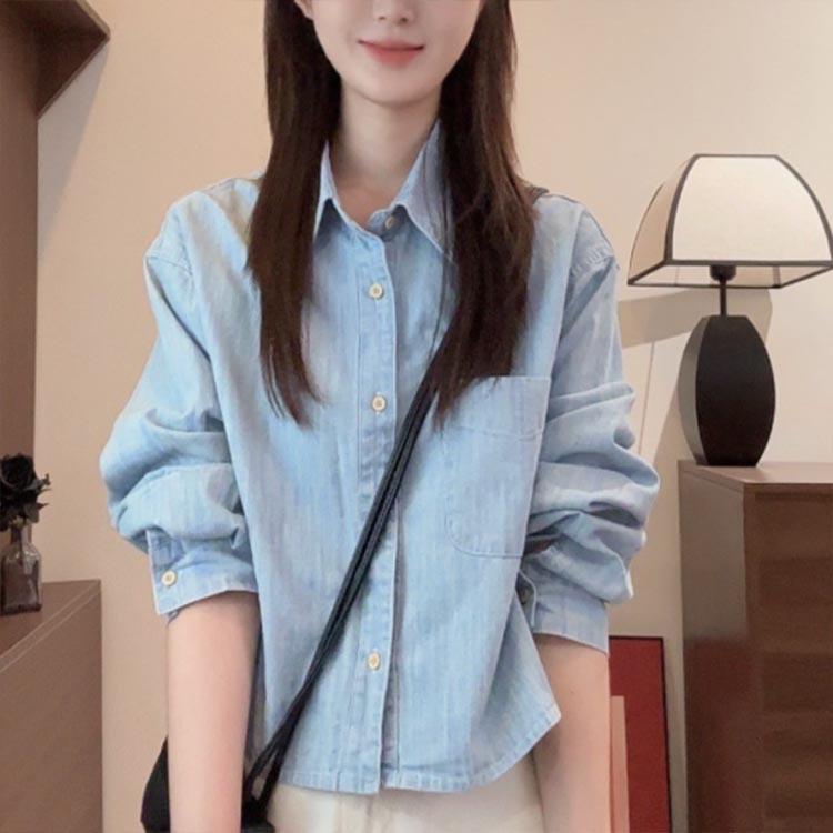 

Women s 2024 Retro Loose Long Sleeve Cardigan Shirt Medium
