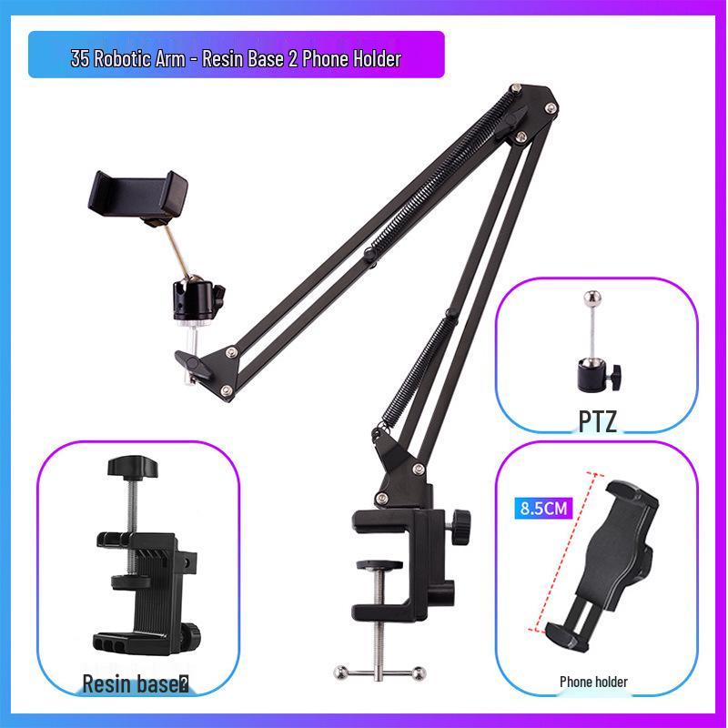 Rotating Folding Metal Arm for Mobile Phones & Tablets: Bedside, Desktop, or Coffee Table.