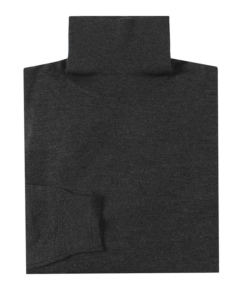DAKS SHIRTS 100% Wool Washable Full Turtleneck Knit Regular Fit Charcoal Gray_Dmw1Swtn151Cg