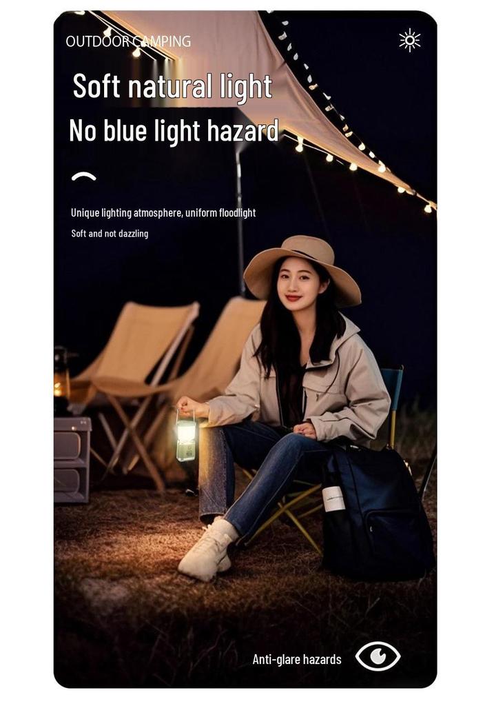 Rechargeable Portable Camping Lantern with Stepless Dimming and Long Battery Life for Outdoor Use