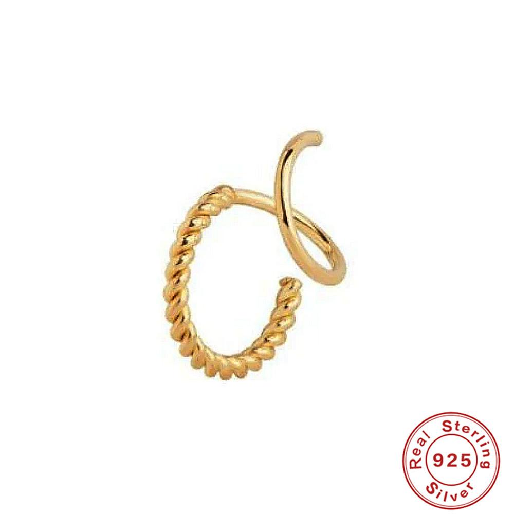 Fashion S925 Sterling Silver Rotating Personality Cool Twist Thread Earrings