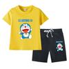 Doraemon Kids' Summer Set: Short-Sleeve T-shirt & Capris for Boys and Girls - Lightweight Casual Two-Piece.