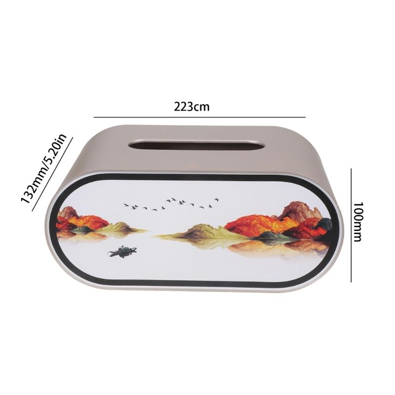 Artistic Round Tissue Dispenser With Soft Background Light 1200mAh Battery Powered Touch Panel For Bedroom