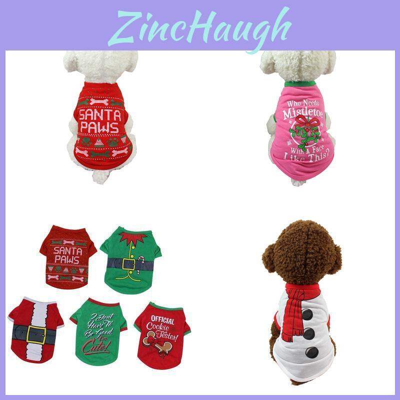 Soft And Warm Christmas Pullover For Dogs And Cats With Fashionable Santa Elf Print