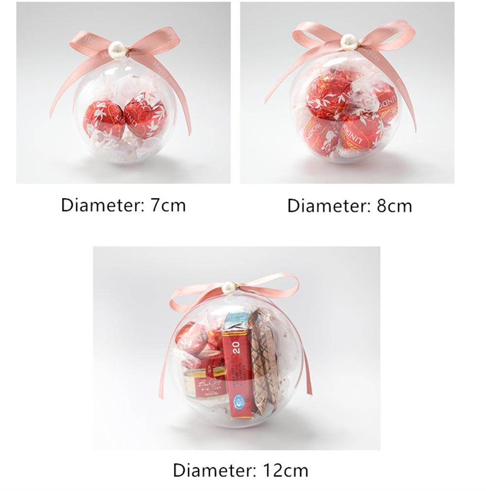 6-12CM Christmas Transparent Ball Plastic Fillable Bauble Xmas Tree Hanging Ornaments Decoration for Home Wedding Party Gift Box